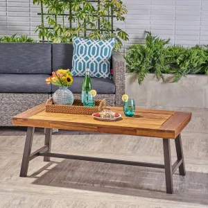 Outdoor Acacia Wood Coffee Table, Sandblast Finish - NH175403 coffee table, accent table