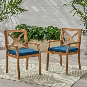 Outdoor Acacia Wood Dining Chair (Set of 2 - NH286403 chandelier, pendant light