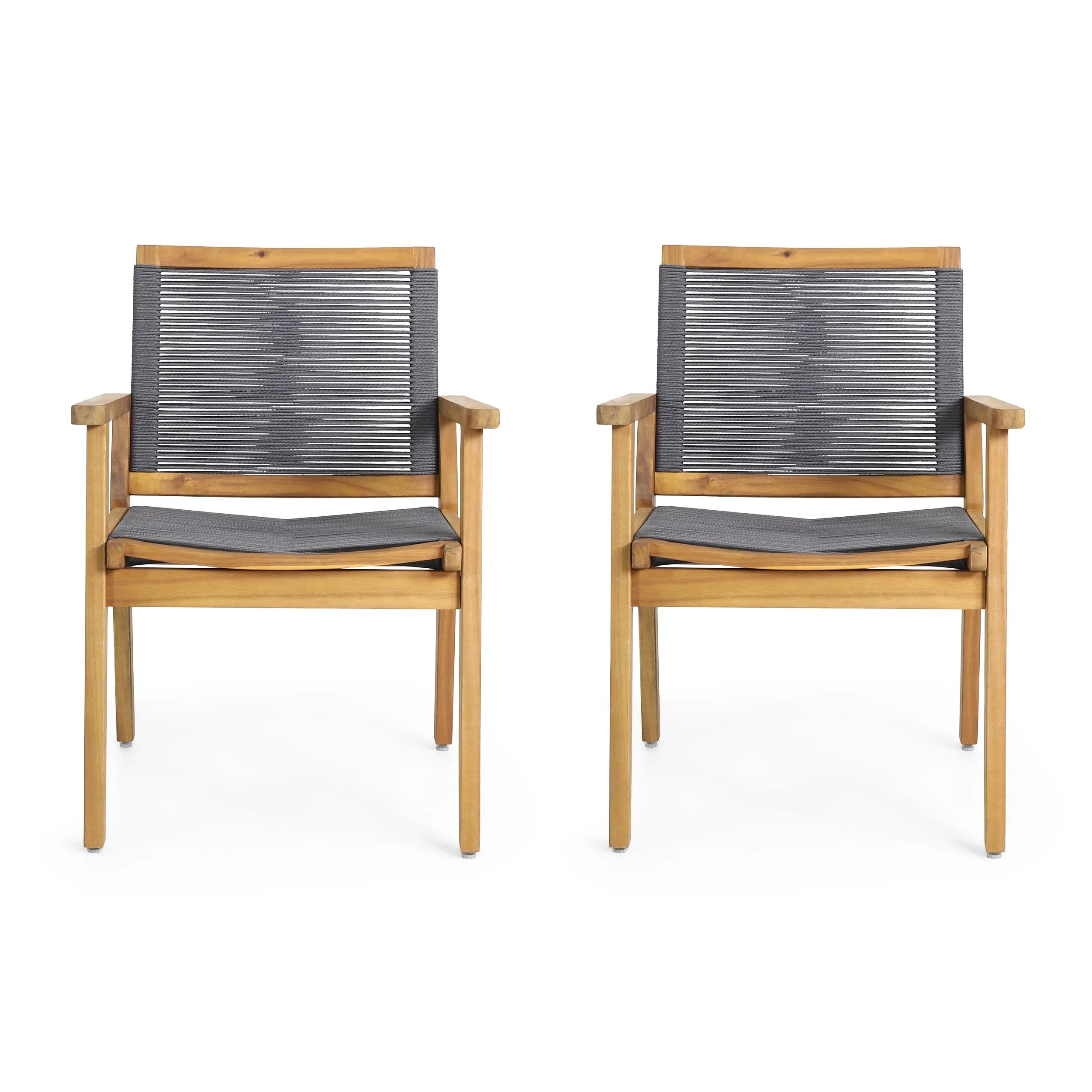 Outdoor Acacia Wood Dining Chair with Rope Seating (Set of 2) - NH096313 chandelier, pendant light