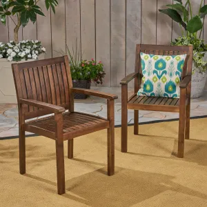 Outdoor Acacia Wood Dining Chairs (Set of 2) - NH109503 chandelier, pendant light