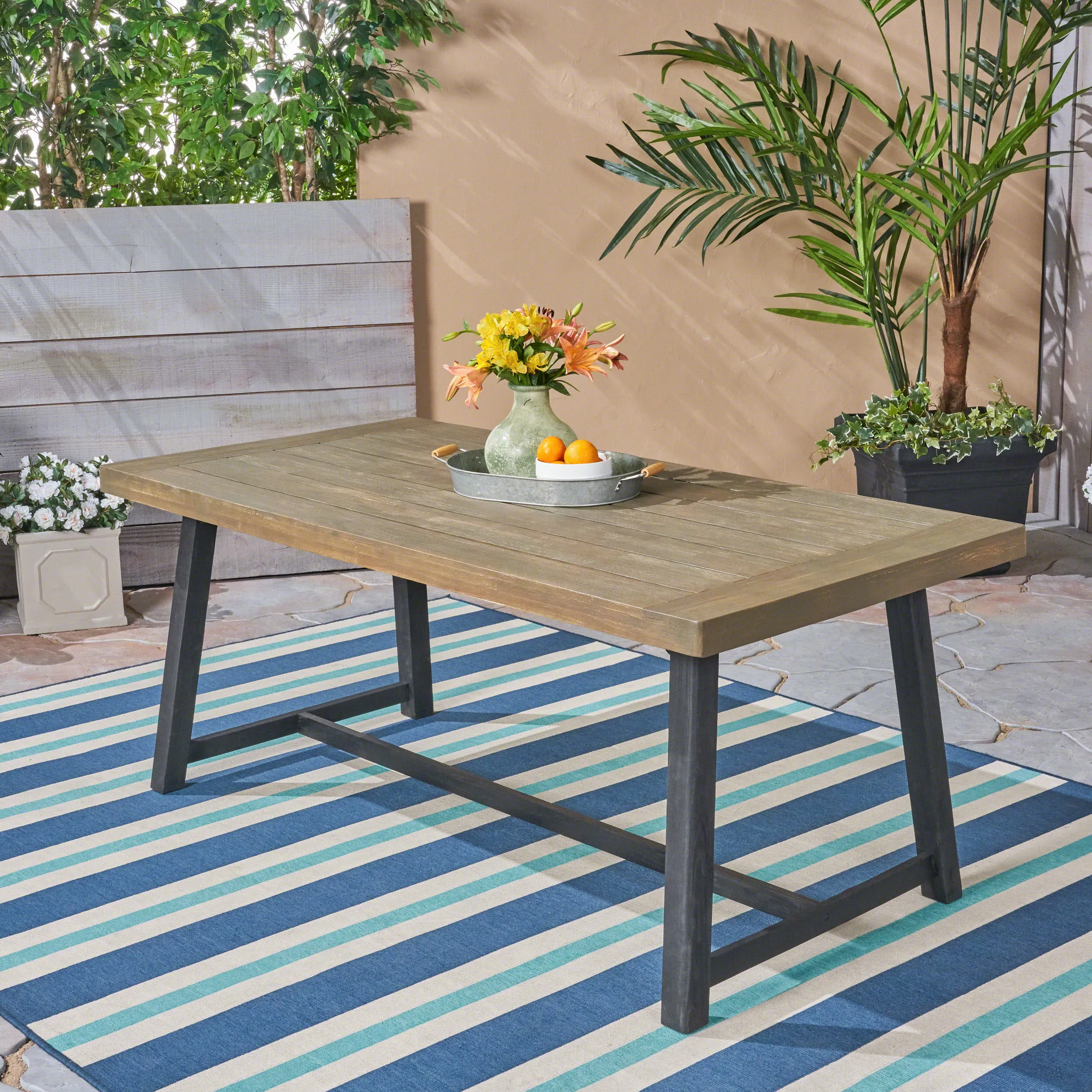 Outdoor Acacia Wood Dining Table - NH530603 patio chairs, outdoor seating