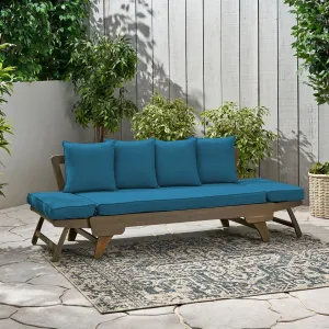 Outdoor Acacia Wood Expandable Daybed with Water Resistant Cushions - NH229213 patio chairs, outdoor seating