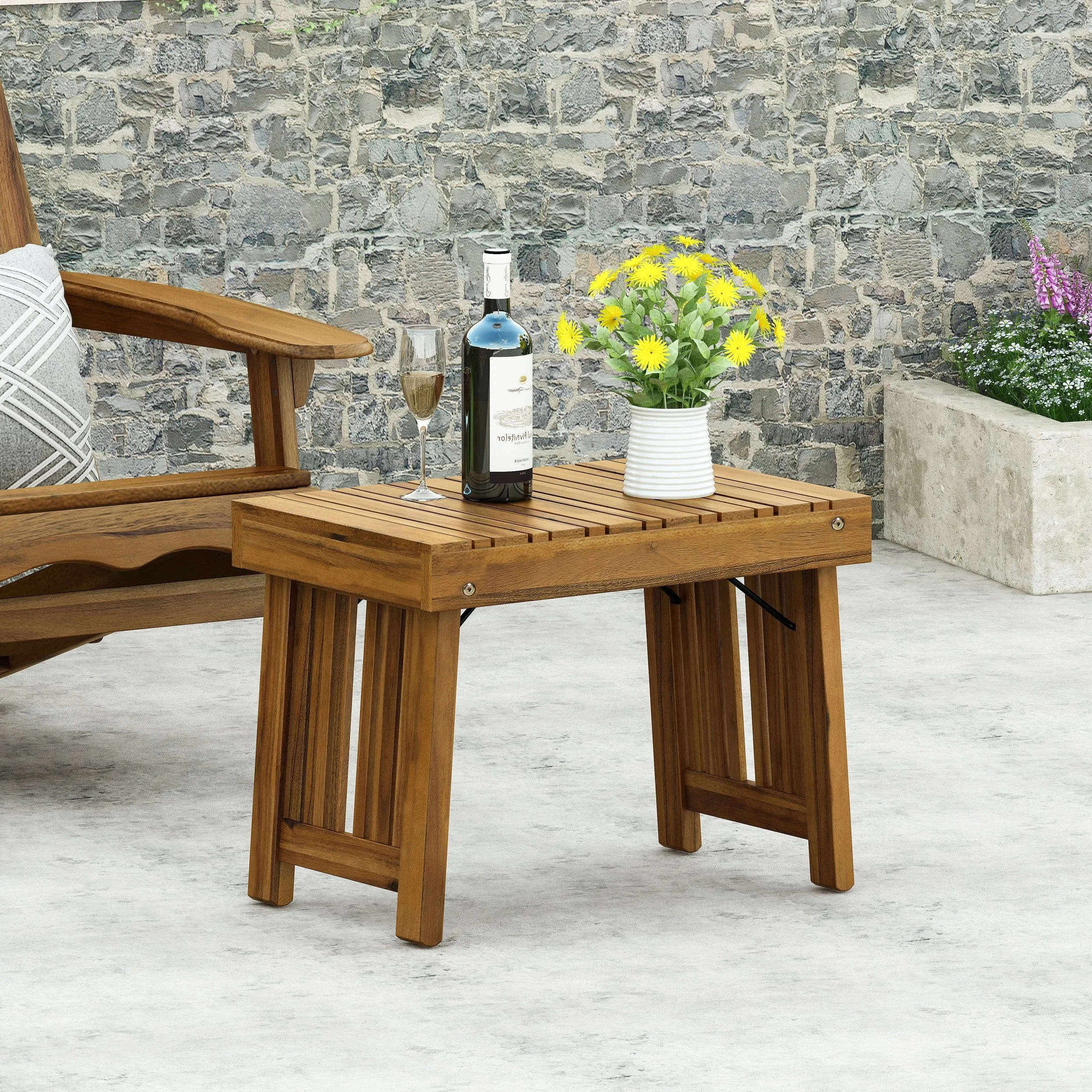 Outdoor Acacia Wood Folding Side Table - NH447213 coffee table, accent table