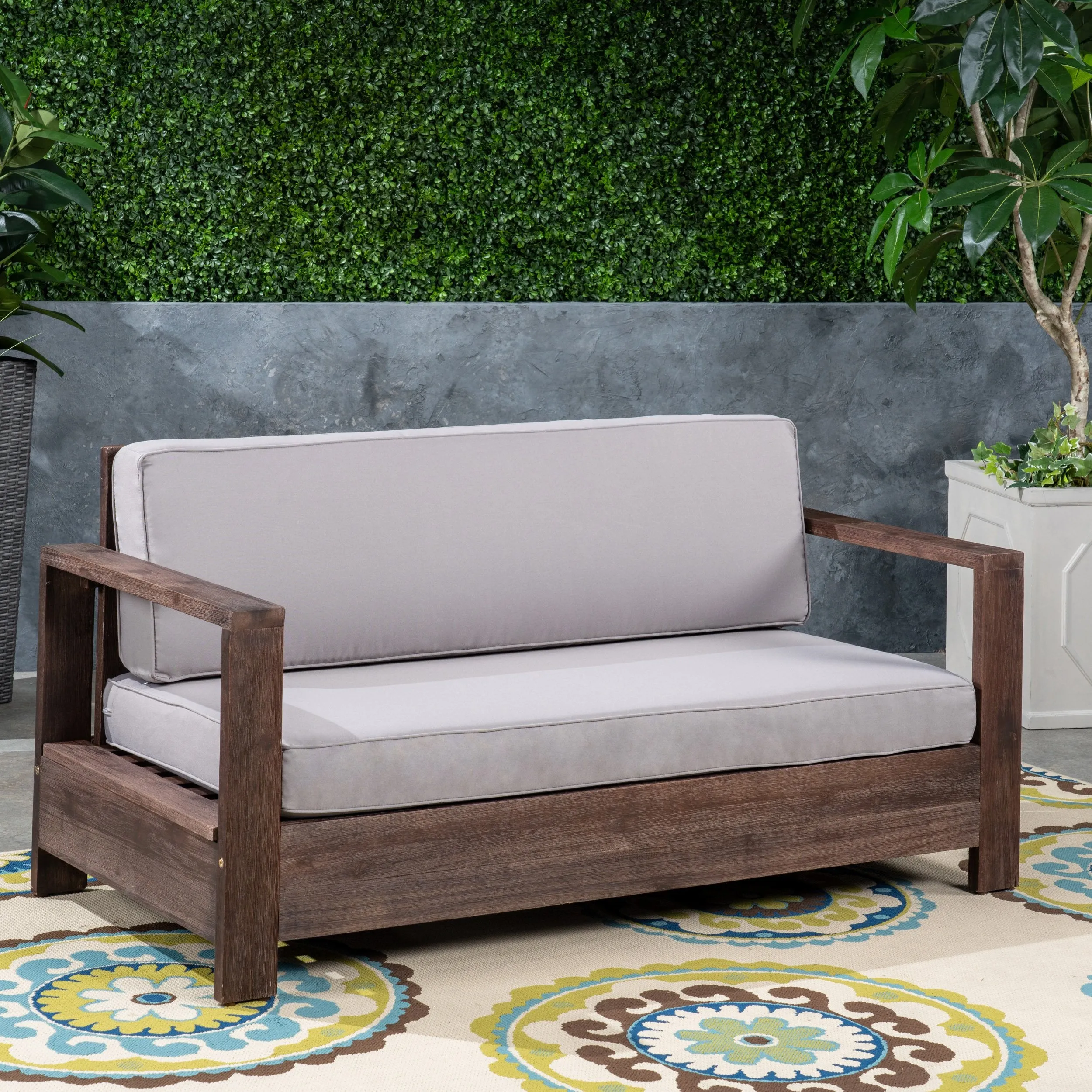 Outdoor Acacia Wood Loveseat - NH173603