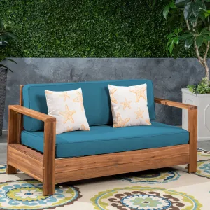 Outdoor Acacia Wood Loveseat - NH173603 stair tread rug, stair mat