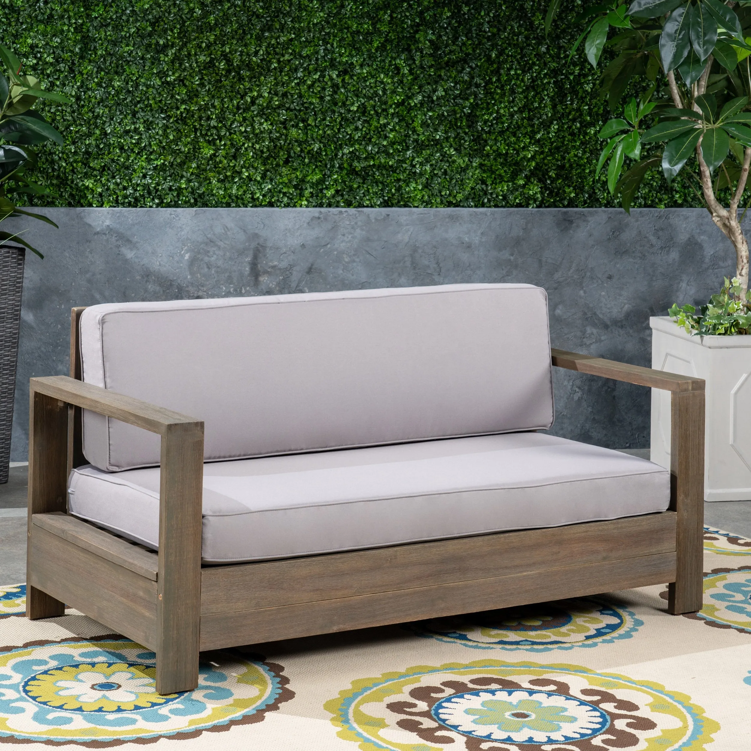 Outdoor Acacia Wood Loveseat - NH173603