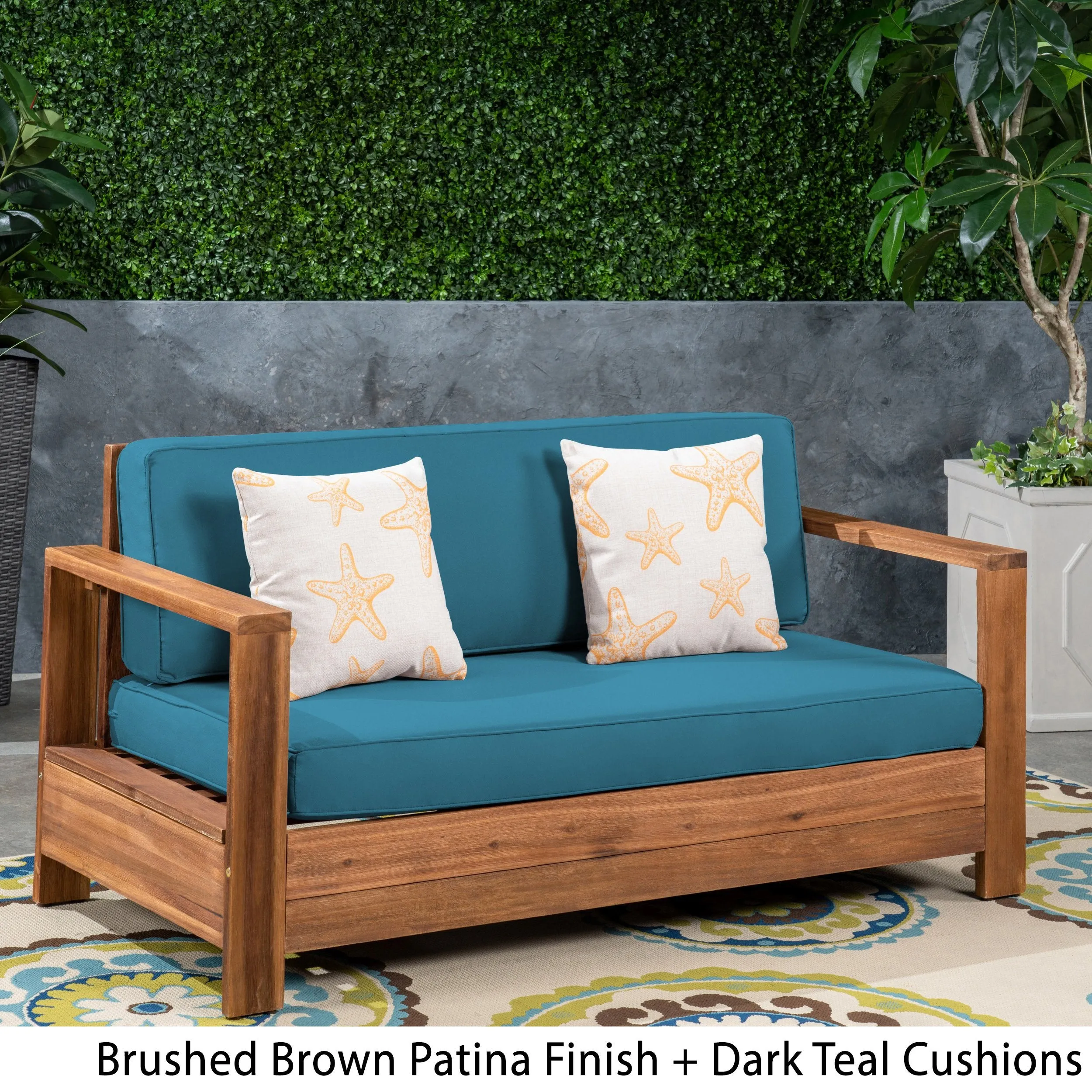 Outdoor Acacia Wood Loveseat - NH173603