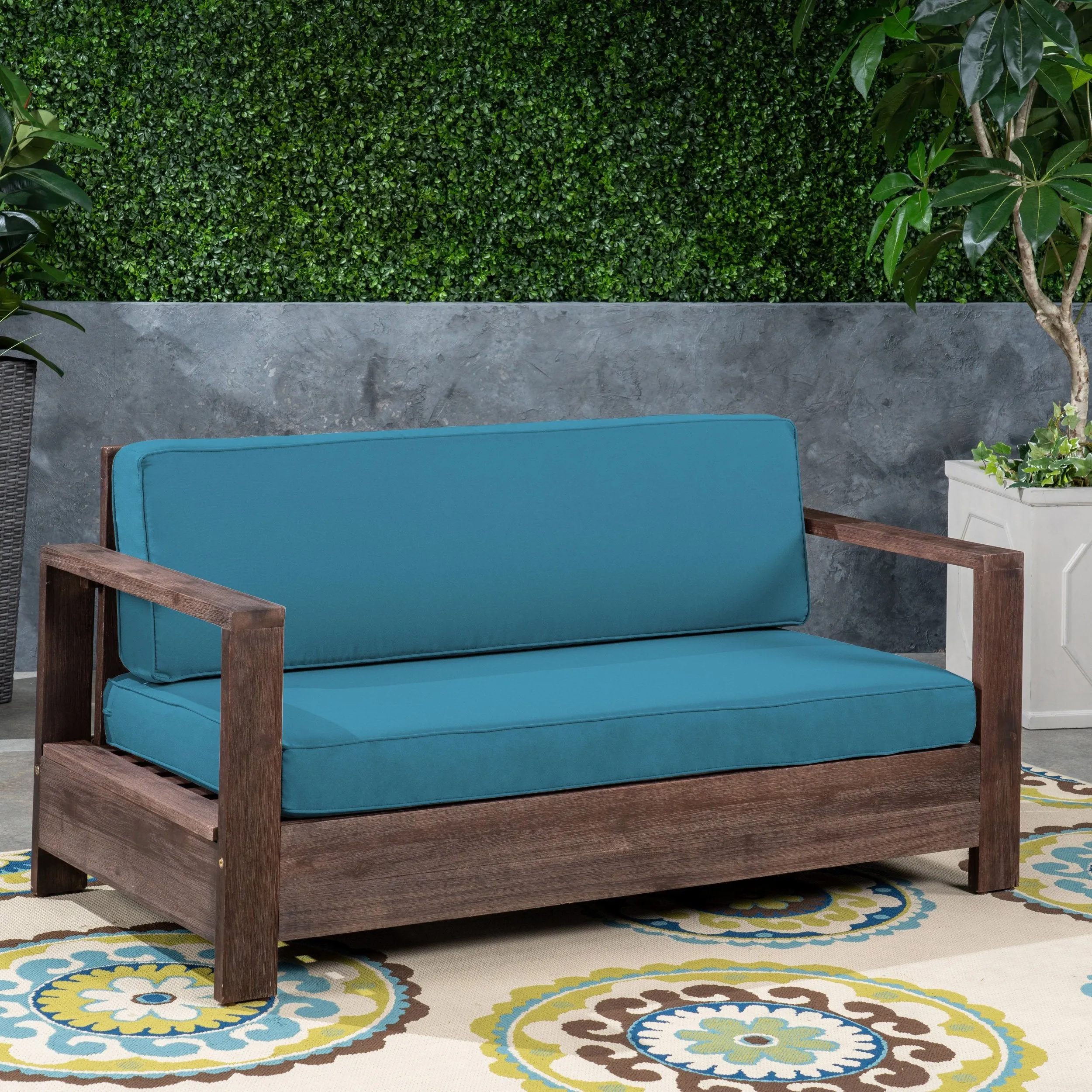 Outdoor Acacia Wood Loveseat - NH173603