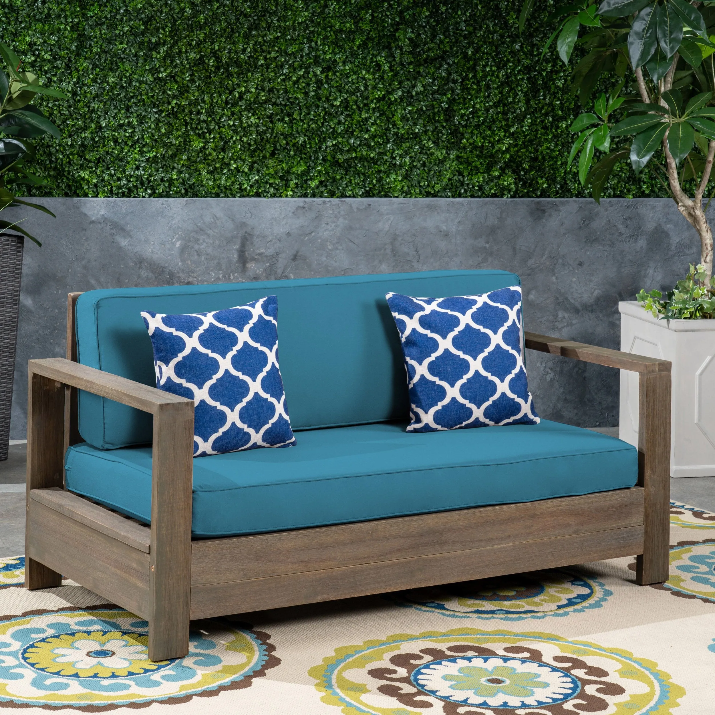 Outdoor Acacia Wood Loveseat - NH173603