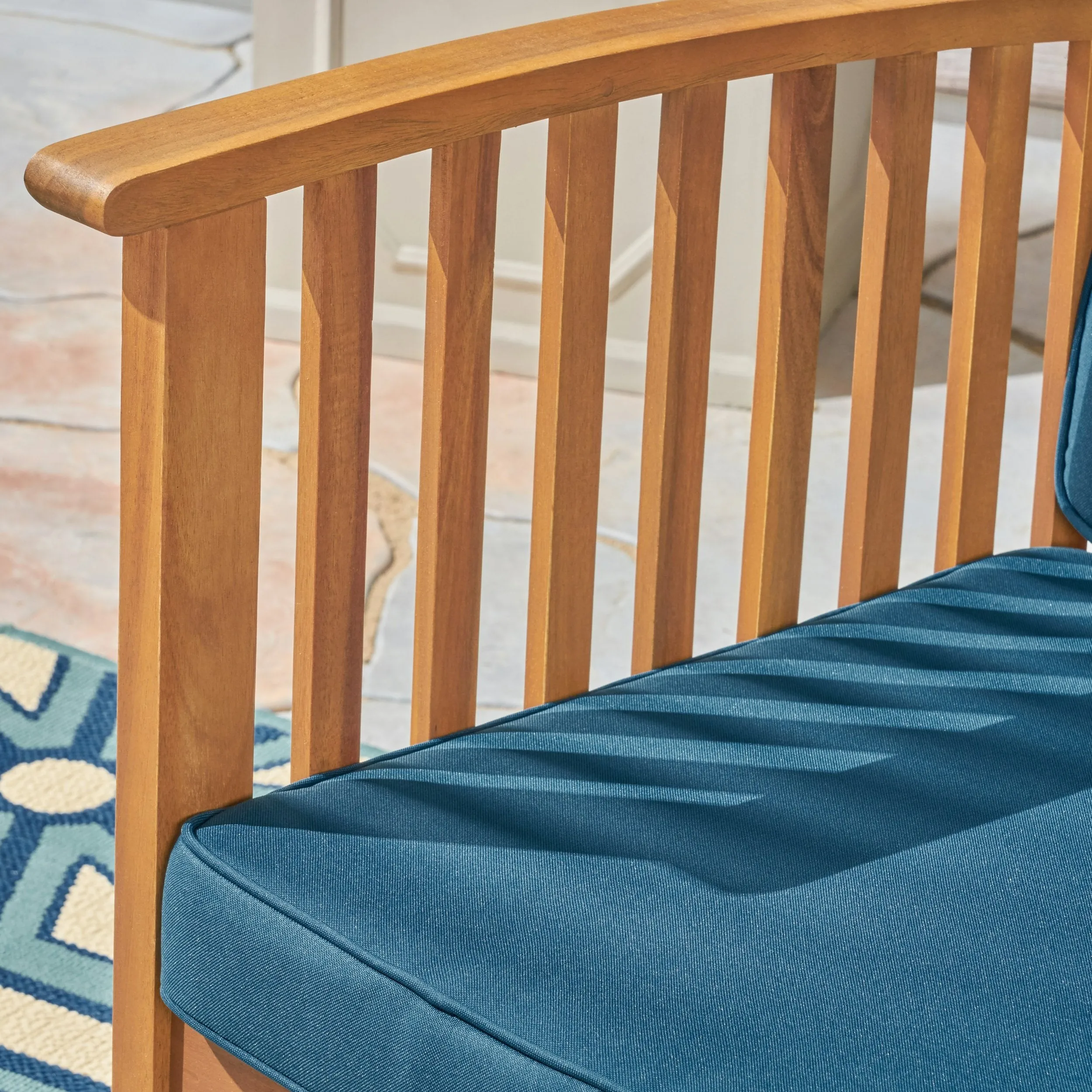 Outdoor Acacia Wood Loveseat - NH745503