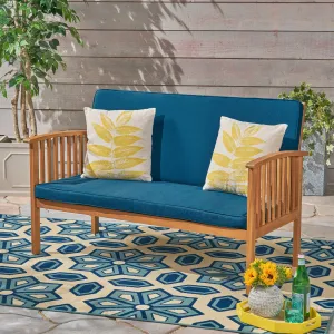 Outdoor Acacia Wood Loveseat - NH745503 stair tread rug, stair mat