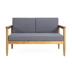 Outdoor Acacia Wood Loveseat - NH775313 stair tread rug, stair mat