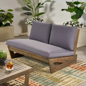 Outdoor Acacia Wood Loveseat with Cushions - NH510013 stair tread rug, stair mat