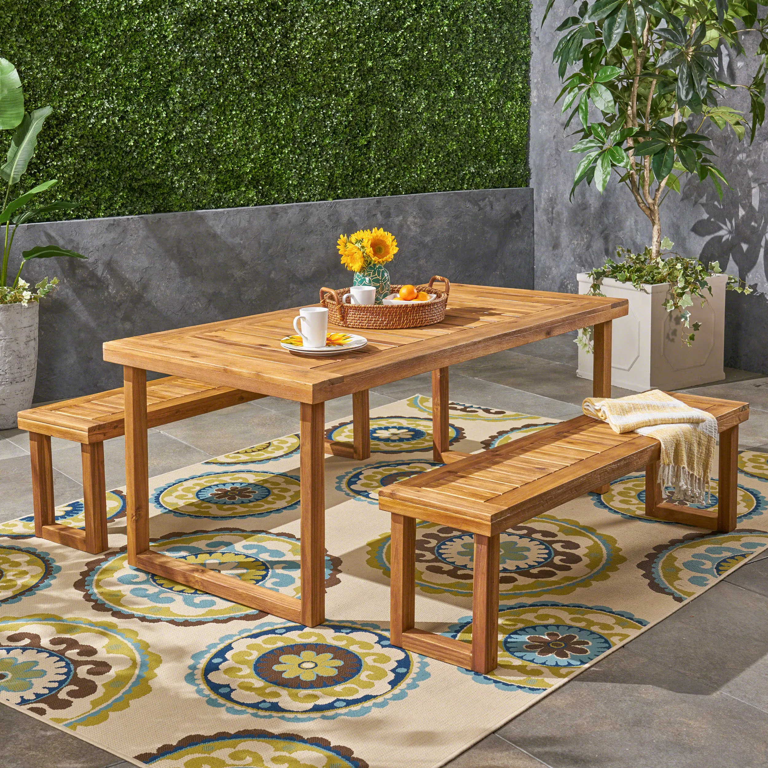 Outdoor Acacia Wood Picnic Set - NH160603