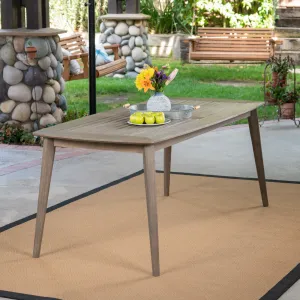Outdoor Acacia Wood Rectangular Dining Table, Gray - NH831503 patio chairs, outdoor seating