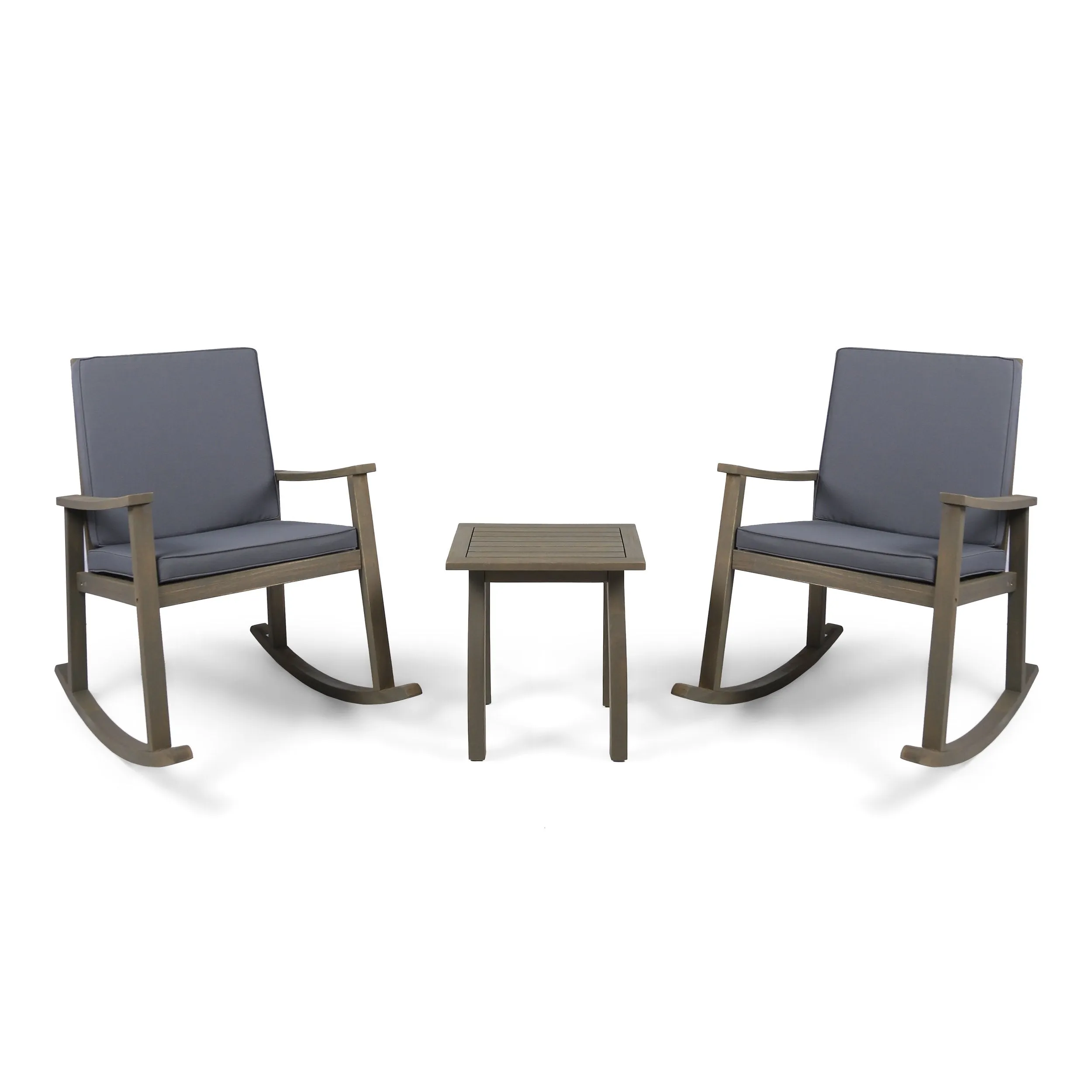 Outdoor Acacia Wood Rocking Chair and Table Set - NH617403