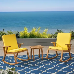 Outdoor Acacia Wood Rocking Chair Chat Set - NH235703 patio chairs, outdoor seating