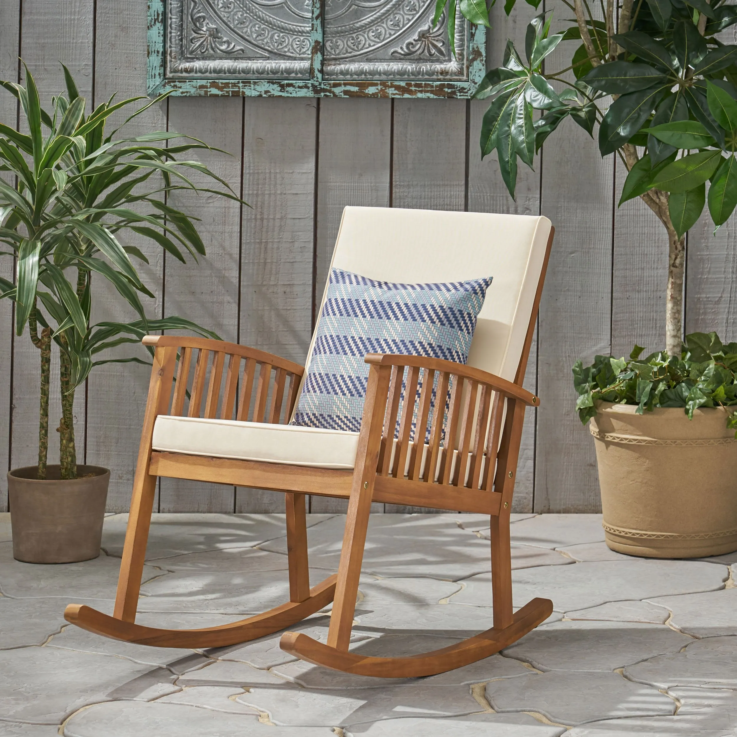 Outdoor Acacia Wood Rocking Chair - NH886903 patio chairs, outdoor seating