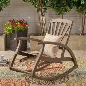 Outdoor Acacia Wood Rocking Chair with Footrest - NH822503 chandelier, pendant light