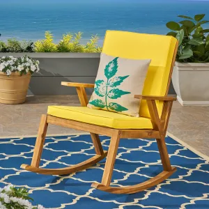 Outdoor Acacia Wood Rocking Chair with Water-Resistant Cushions - NH135603 chandelier, pendant light