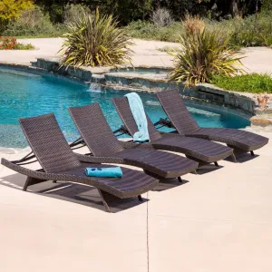 Outdoor Adjustable Chaise Lounge Chairs (Set of 4) - NH029492 patio chairs, outdoor seating