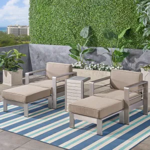 Outdoor Aluminum 2-Seater Club Chair Chat Set with Ottomans and Side Table - NH243603 clothes rack, garment rack