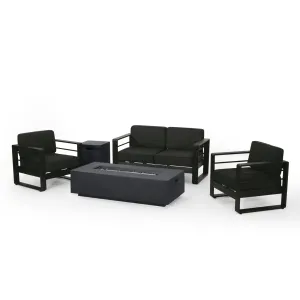Outdoor Aluminum 4 Seater Chat Set with Fire Pit - NH785313 clothes rack, garment rack