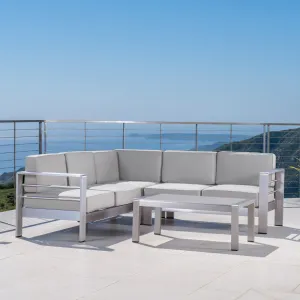 Outdoor Aluminum 5 Seater Sectional Sofa Set - NH963403 patio chairs, outdoor seating