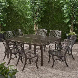 Outdoor Aluminum 8 Seater Dining Set - NH883903 patio chairs, outdoor seating