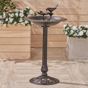 Outdoor Aluminum and Iron Bird Bath, Shiny Copper - NH163503 patio chairs, outdoor seating