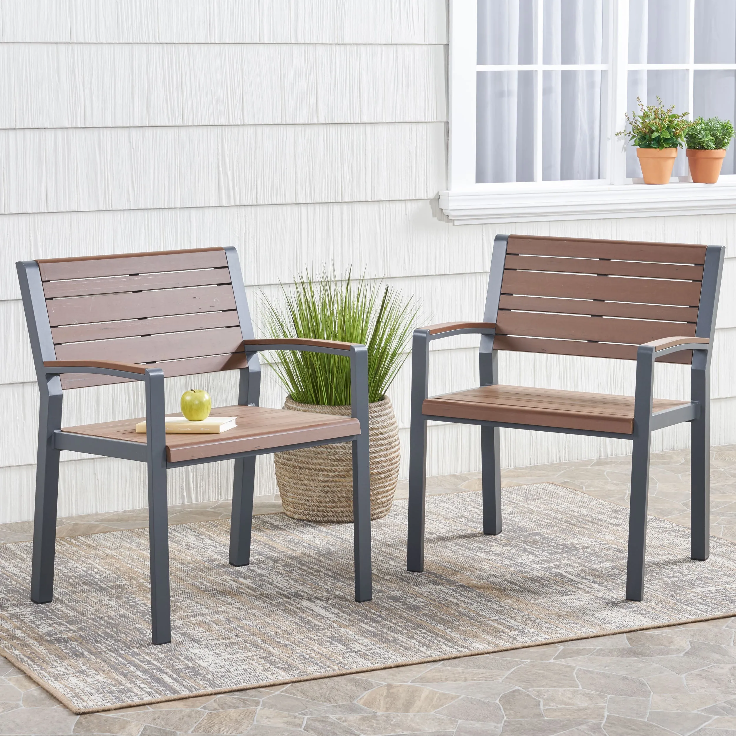 Outdoor Aluminum Chairs, Set of 2 - NH557313