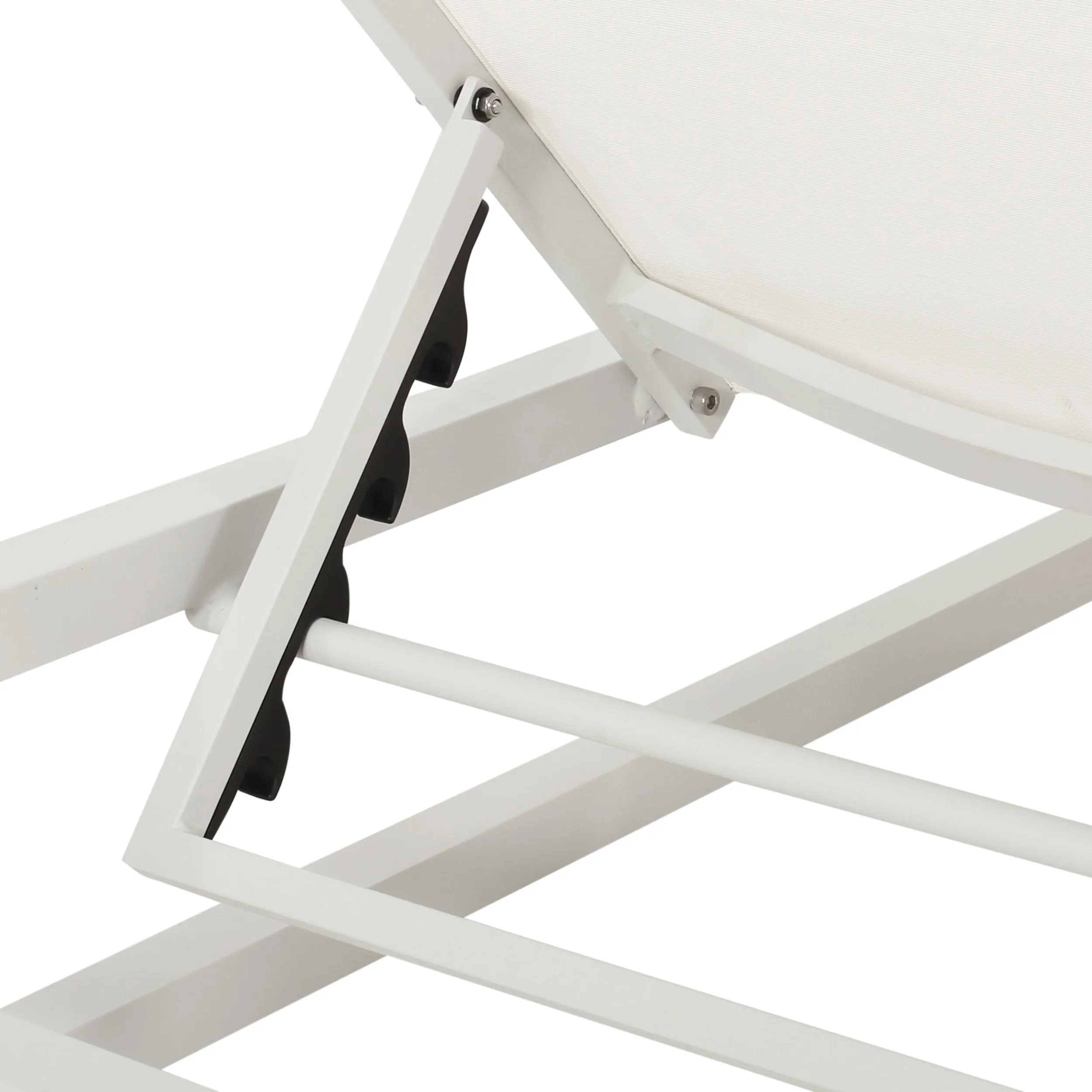 Outdoor Aluminum Chaise Lounge Set with C-Shaped End Table - NH615313