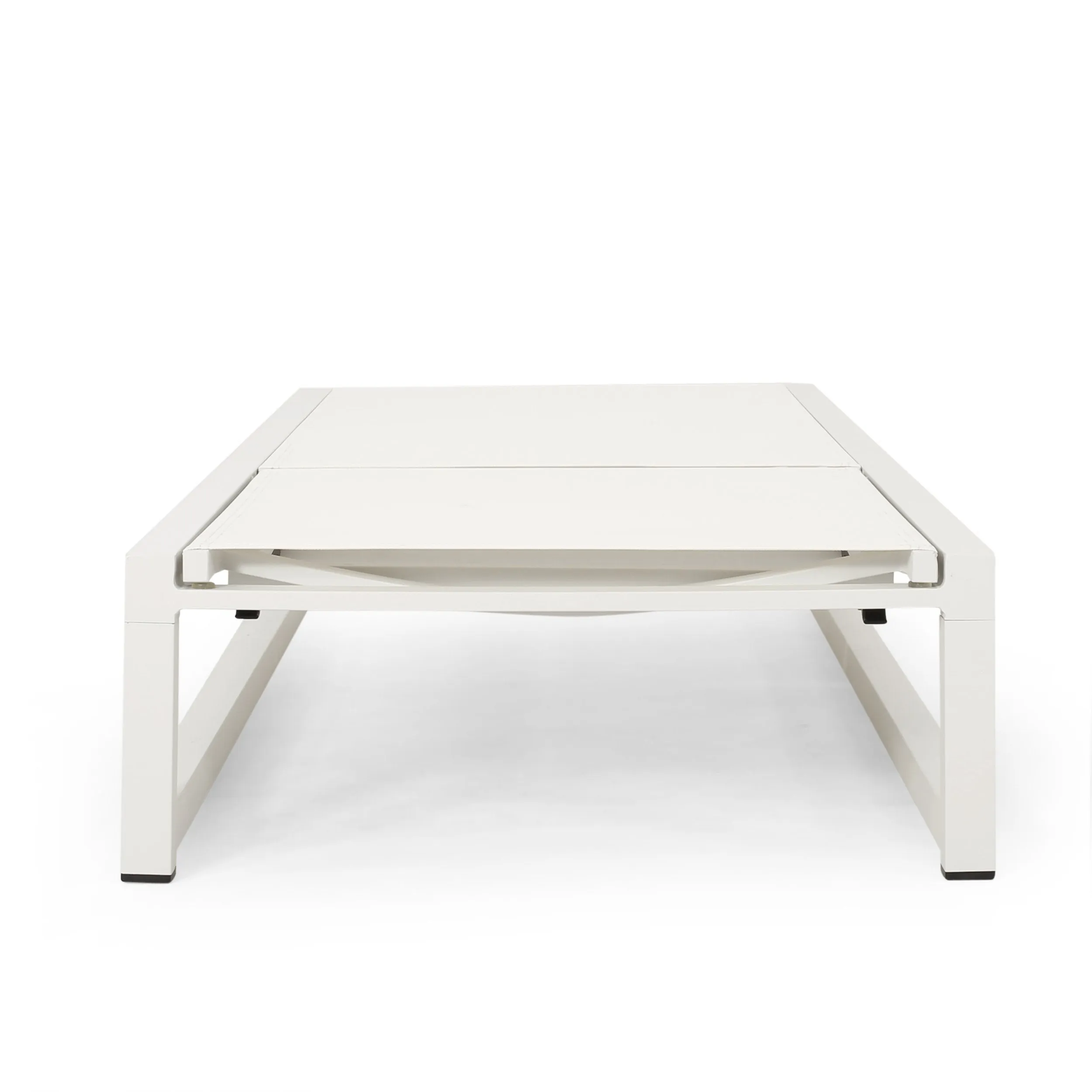 Outdoor Aluminum Chaise Lounge Set with C-Shaped End Table - NH615313