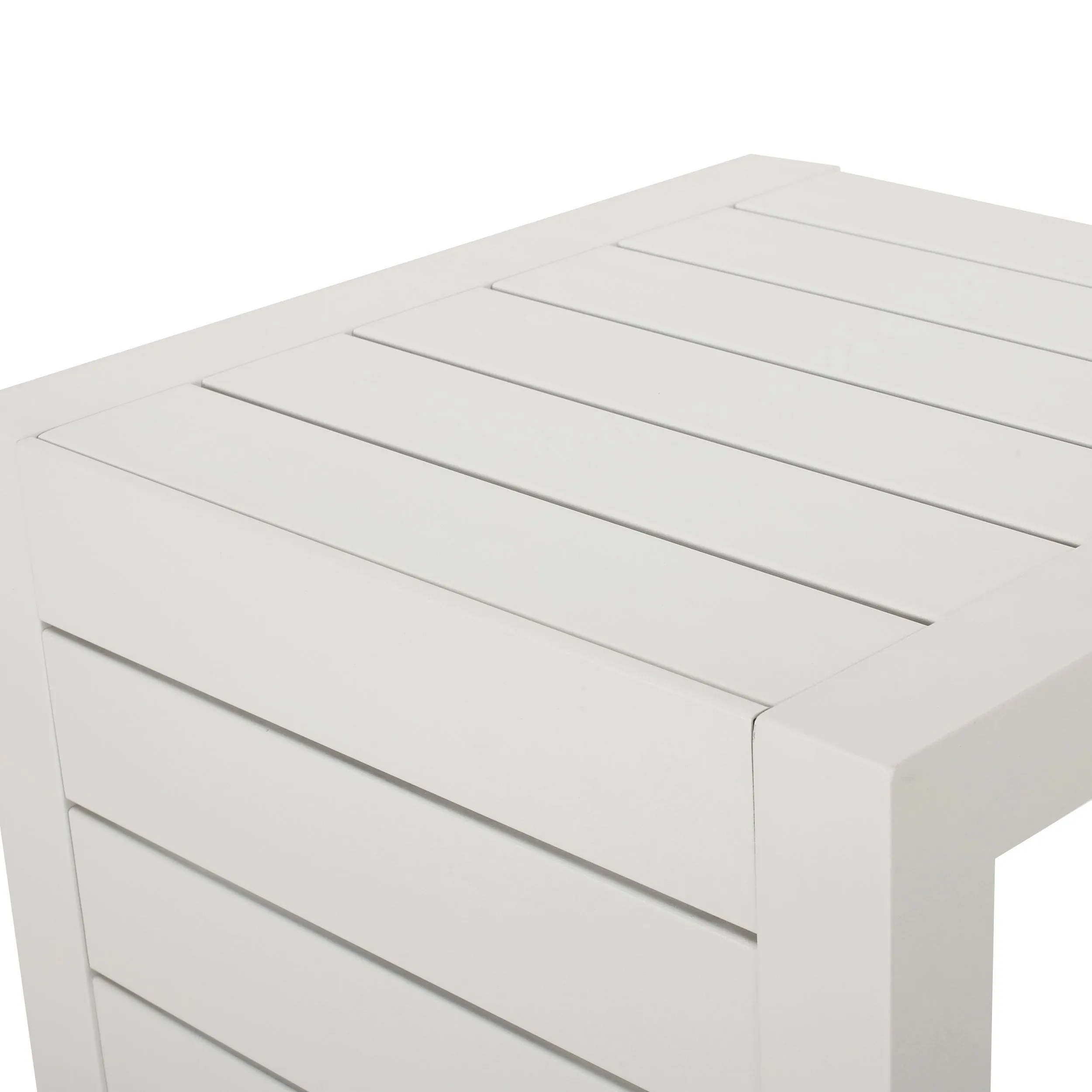 Outdoor Aluminum Chaise Lounge Set with C-Shaped End Table - NH615313