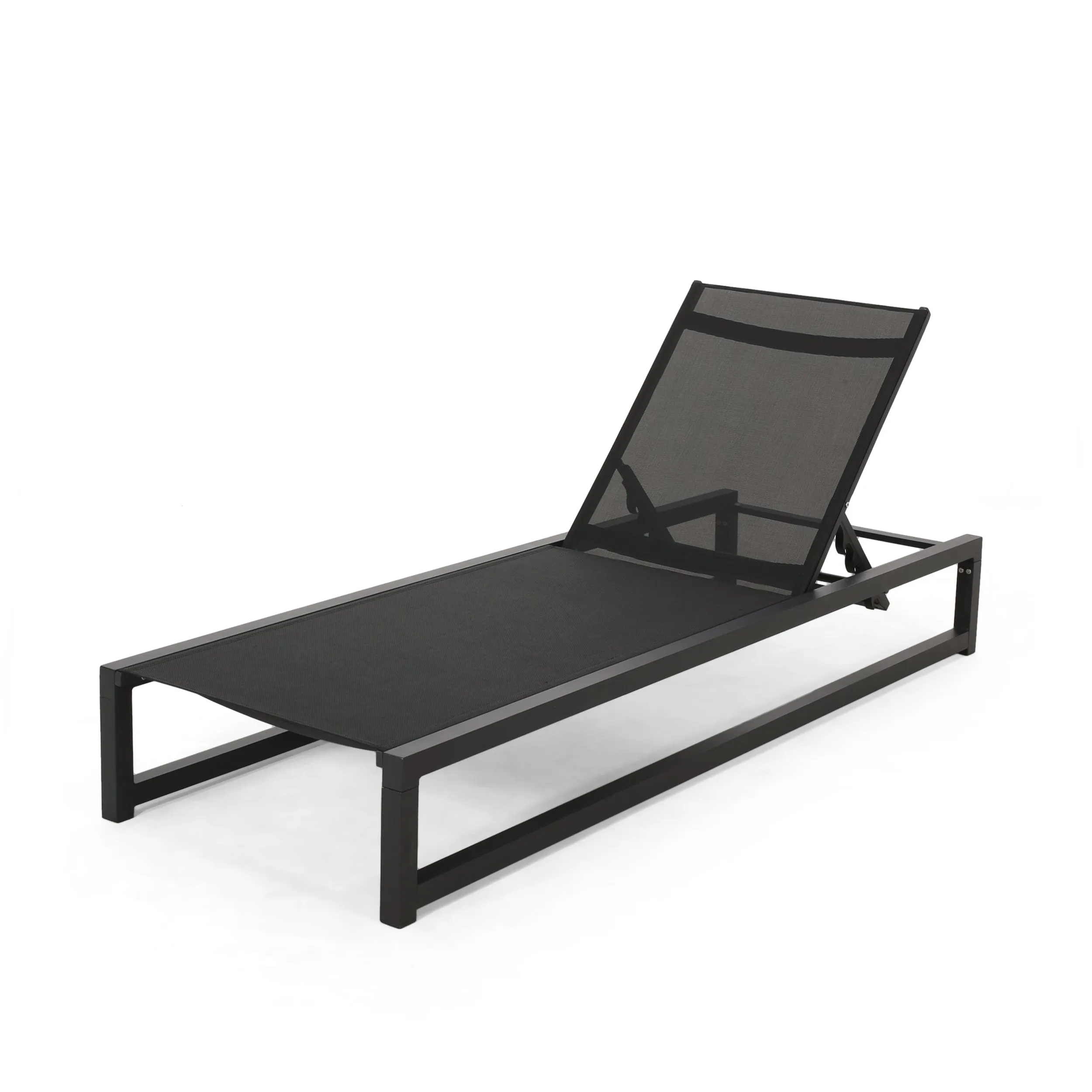 Outdoor Aluminum Chaise Lounge with Mesh Seating