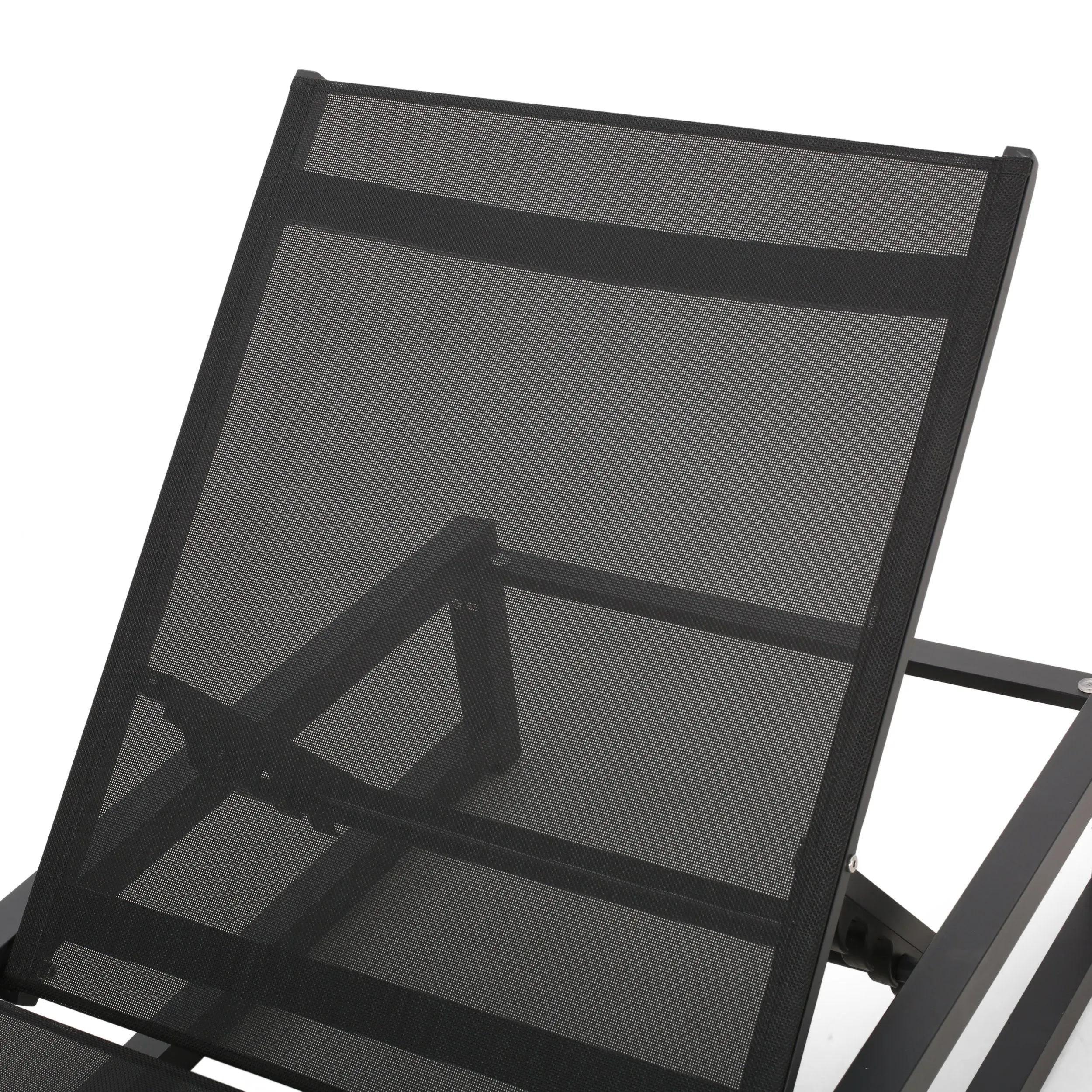 Outdoor Aluminum Chaise Lounge with Mesh Seating