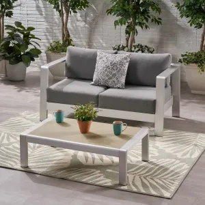 Outdoor Aluminum Club Chair and Coffee Table Set with Cushions - NH779803 clothes rack, garment rack