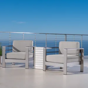 Outdoor Aluminum Club Chairs and Side Table Set with Cushions - NH463403 clothes rack, garment rack