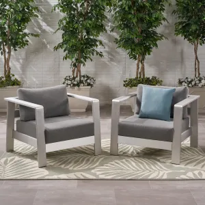 Outdoor Aluminum Club Chairs with Cushions (Set of 2) - NH579803 chandelier, pendant light