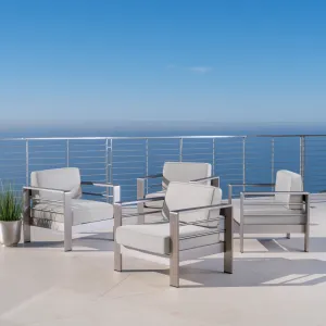 Outdoor Aluminum Club Chairs with Cushions (Set of 4) - NH953403 chandelier, pendant light