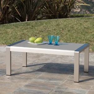 Outdoor Aluminum Coffee Table with Glass Top - NH733003 patio chairs, outdoor seating
