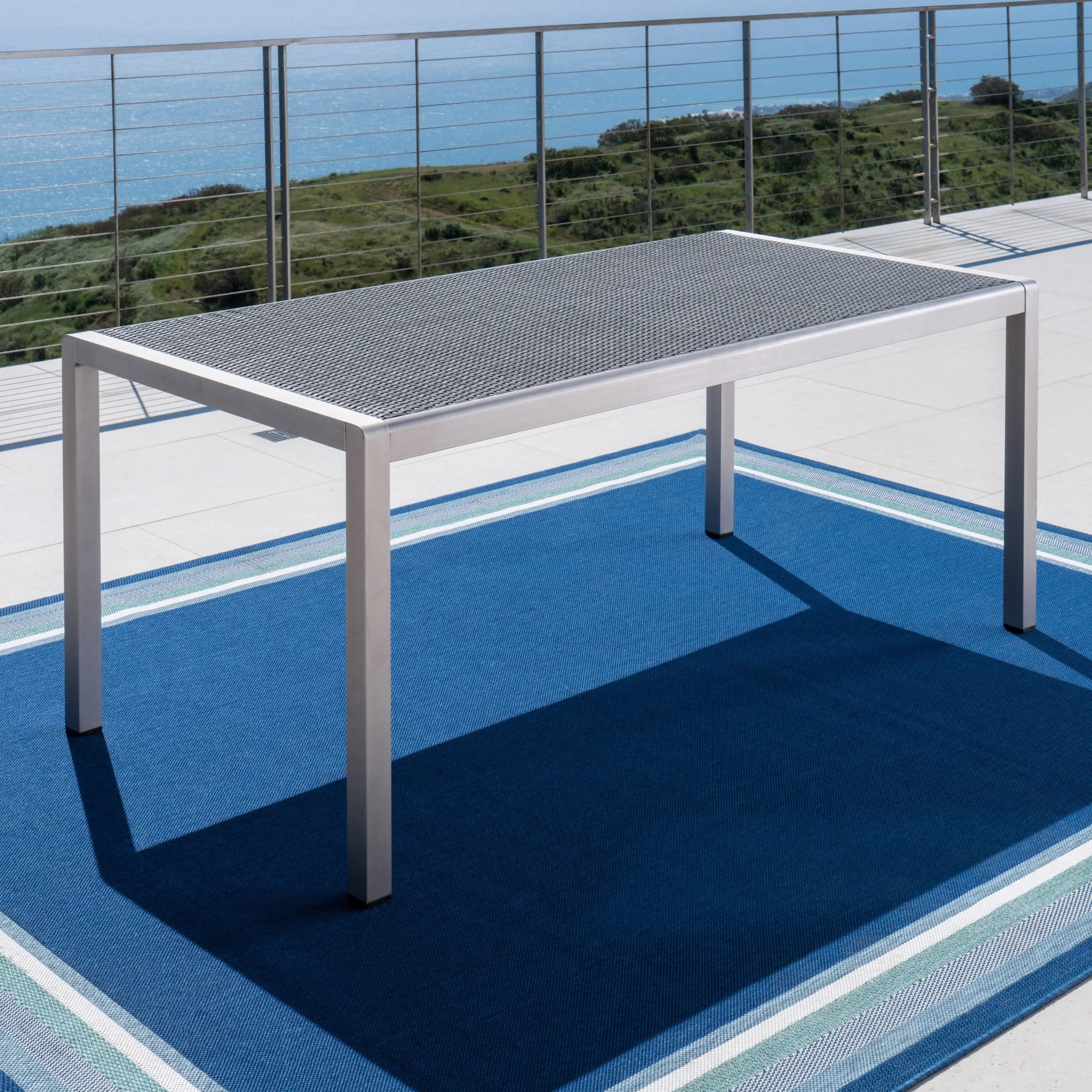 Outdoor Aluminum Dining Table w/ Wicker Top - NH463003 patio chairs, outdoor seating