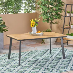 Outdoor Aluminum Dining Table with Faux Wood Table Top - NH841503 patio chairs, outdoor seating