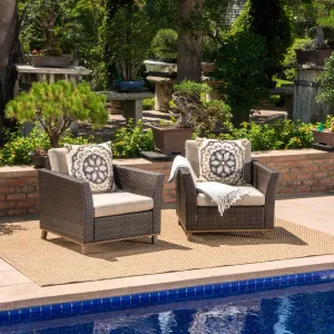 Outdoor Aluminum Framed Mix Brown Wicker Club Chairs (Set of 2) - NH331203 chandelier, pendant light