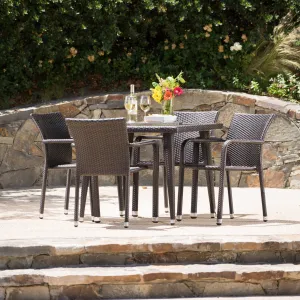 Outdoor Aluminum Framed Wicker 5 Piece Dining Set - NH922103 patio chairs, outdoor seating