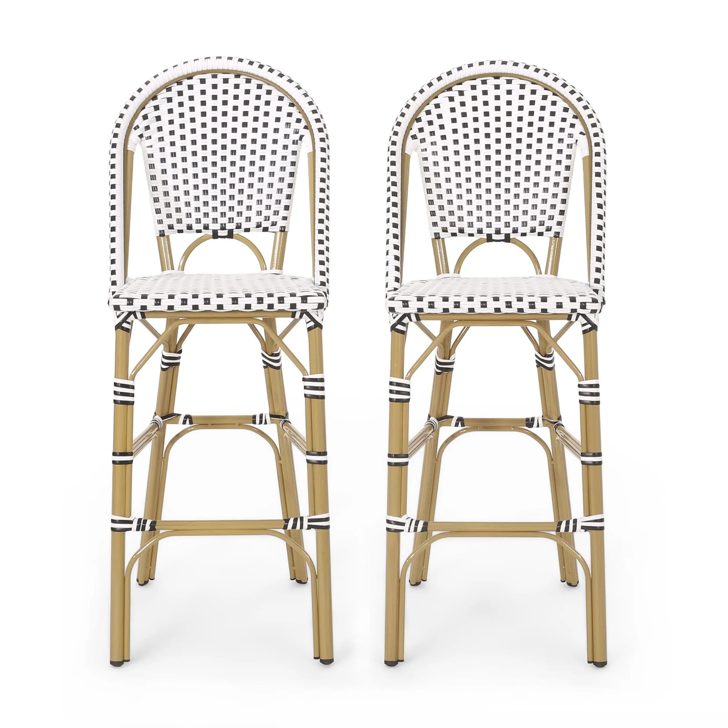 Outdoor Aluminum French Barstools, Set of 2 - NH644413