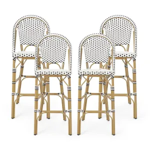 Outdoor Aluminum French Barstools, Set of 4 - NH054413 patio chairs, outdoor seating