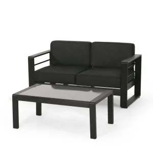 Outdoor Aluminum Loveseat and Coffee Table Set - NH685313 clothes rack, garment rack