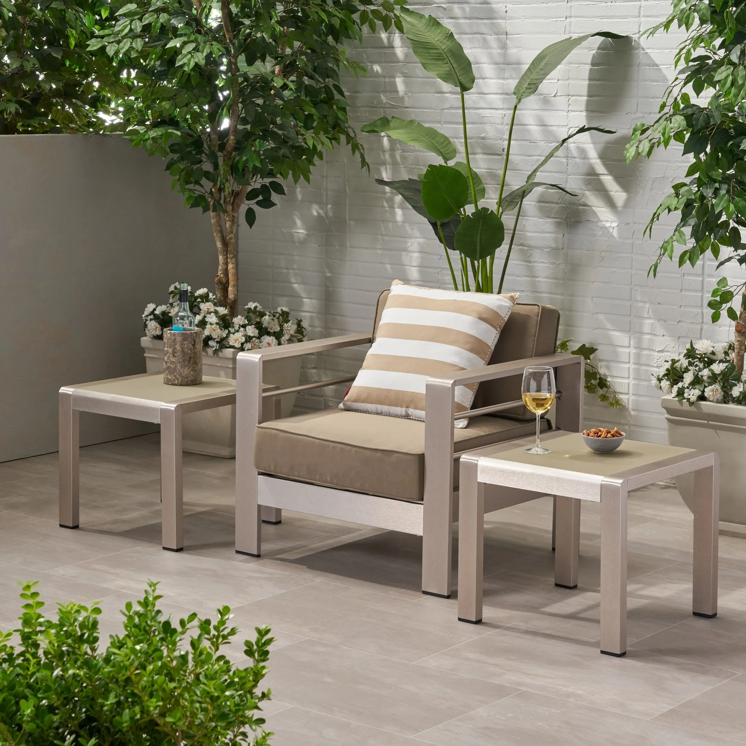 Outdoor Aluminum Side Table (Set of 2) - NH501903 coffee table, accent table