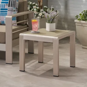 Outdoor Aluminum Side Table with Glass Top - NH201903 coffee table, accent table